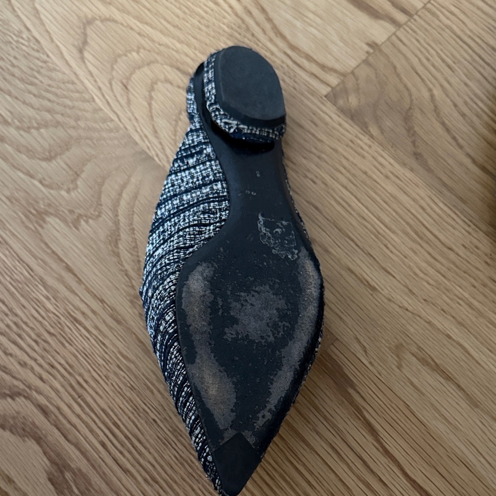 Nicholas Kirkwood Black, Midnight and White Tweed Mules - Picture 6 of 7